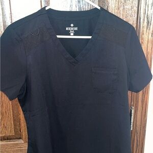 Med Couture Black V-Neck Top